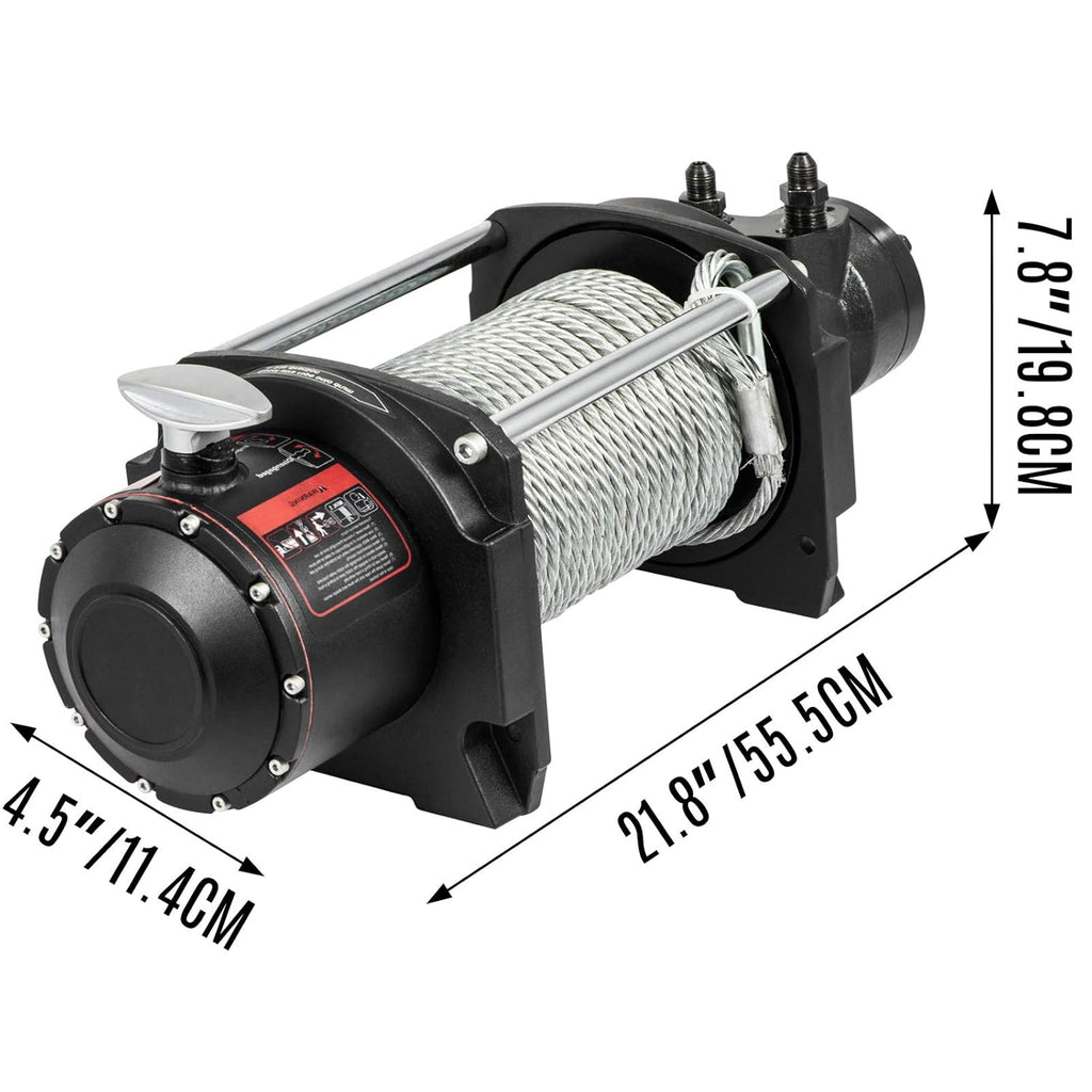 Industrial Hydraulic Winch 10,000 lbs with 24m Steel Cable F9830
