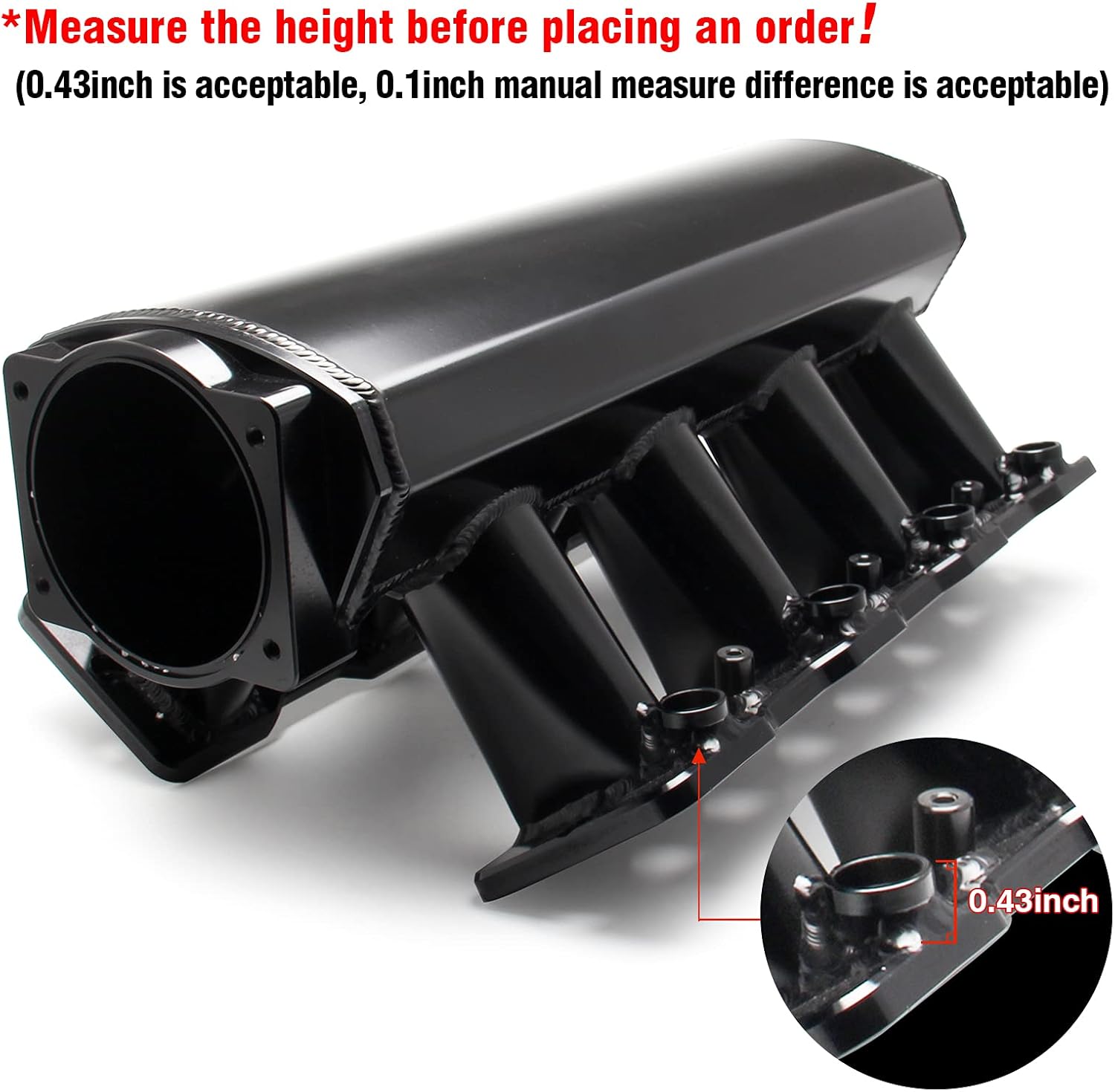 Racing Intake Manifold for 92mm Throttle Body, EFI, 15° Throttle Opening G101