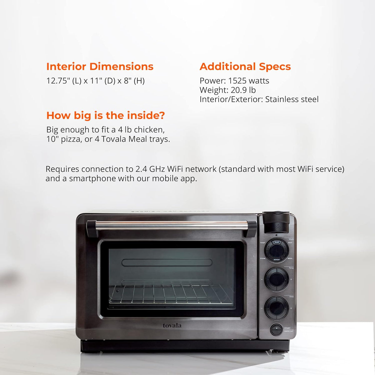 Smart Steam Countertop Oven with WiFi and 5 Cooking Modes X133280