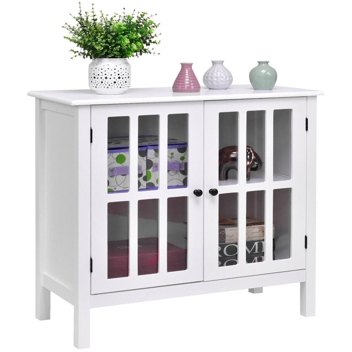 Glass Door Sideboard Console Storage Cabinet Z889