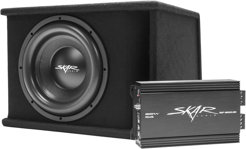 Single 12" 1200W Subwoofer Bass Package with Loaded Enclosure and Amplifier M62470