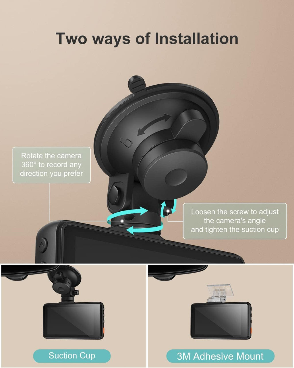 Dash Cam 1080P Car Camera, Night Vision, 3 Inch LCD, 170° Wide Angle, 2 Pack I583578