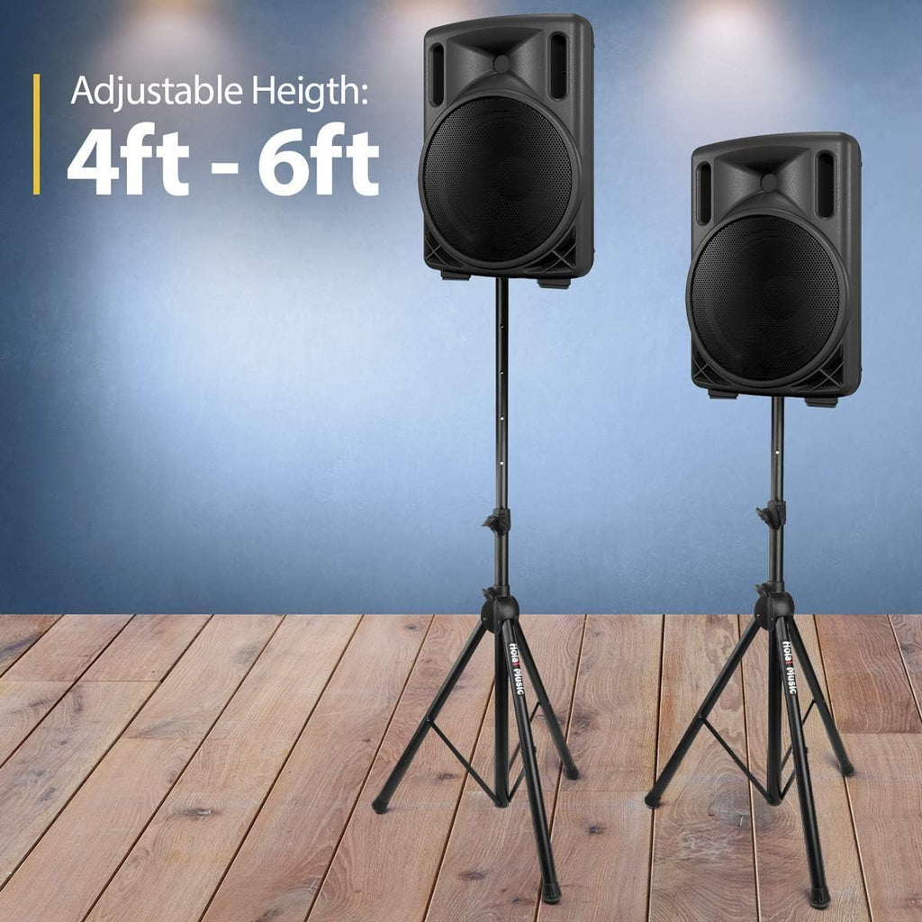 PA Speaker Stands, Heavy-Duty Tripod, Adjustable Height 4-6ft, Pack of 2 U240
