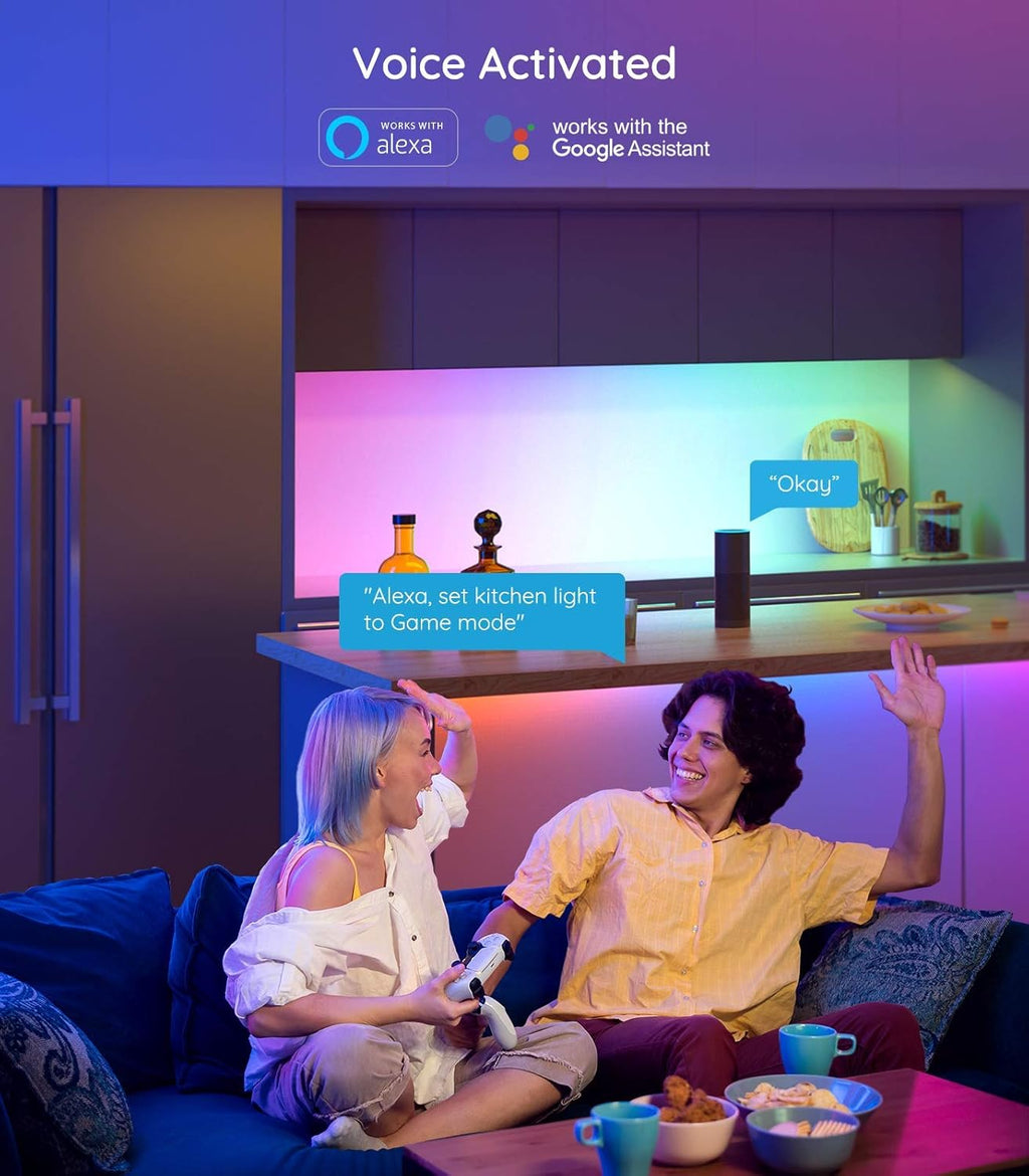 RGBIC LED Strip Lights, WiFi Color Changing, Work with Alexa and Google Assistant Q2997