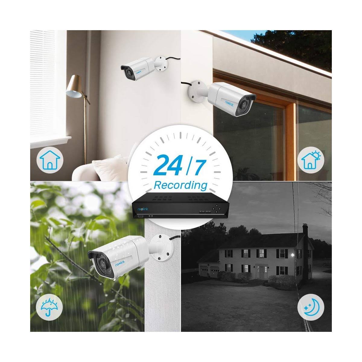 4K PoE Security IP Camera, Indoor Outdoor with Microphone E645