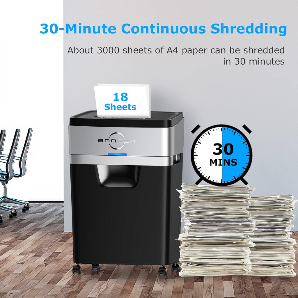 Paper Shredder, Heavy Duty Cross-Cut for Office, 6.6 Gallons Pullout Basket N68281