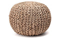 nuLOOM York Classic Knitted Solid Jute Filled Ottoman Pouf