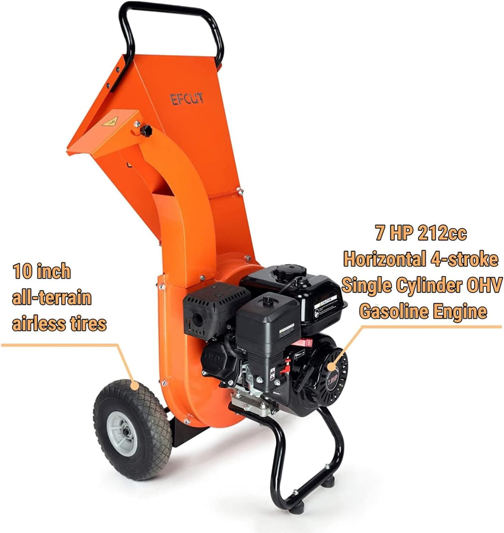 Wood Chipper Shredder Mulcher 7 HP 212cc Gas Powered 3 Inch Capacity L785198