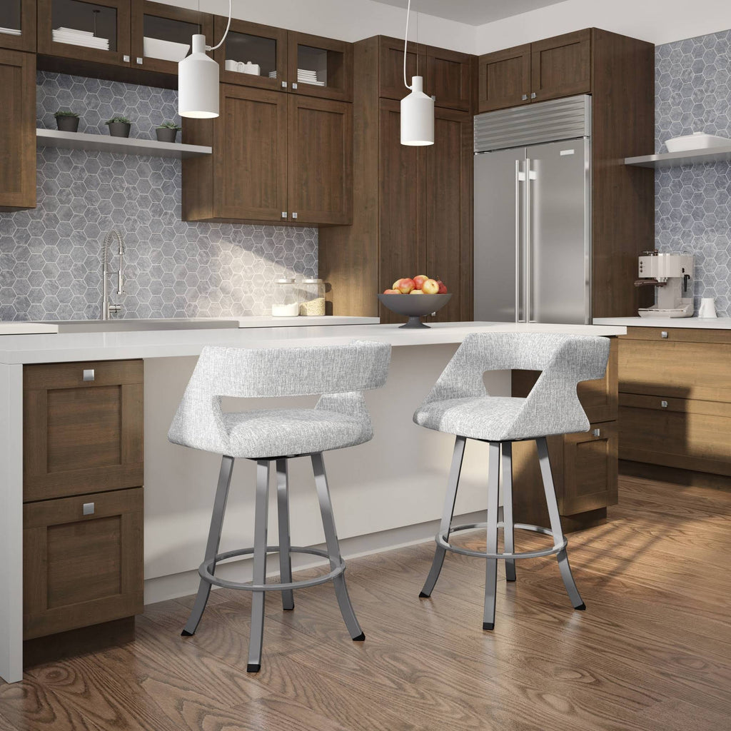 Swivel Counter Stool Soft Gray White E35729