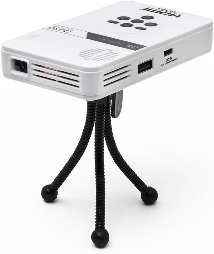 LED Pico Mini Projector with HDMI, Media Player, and Speakers O329