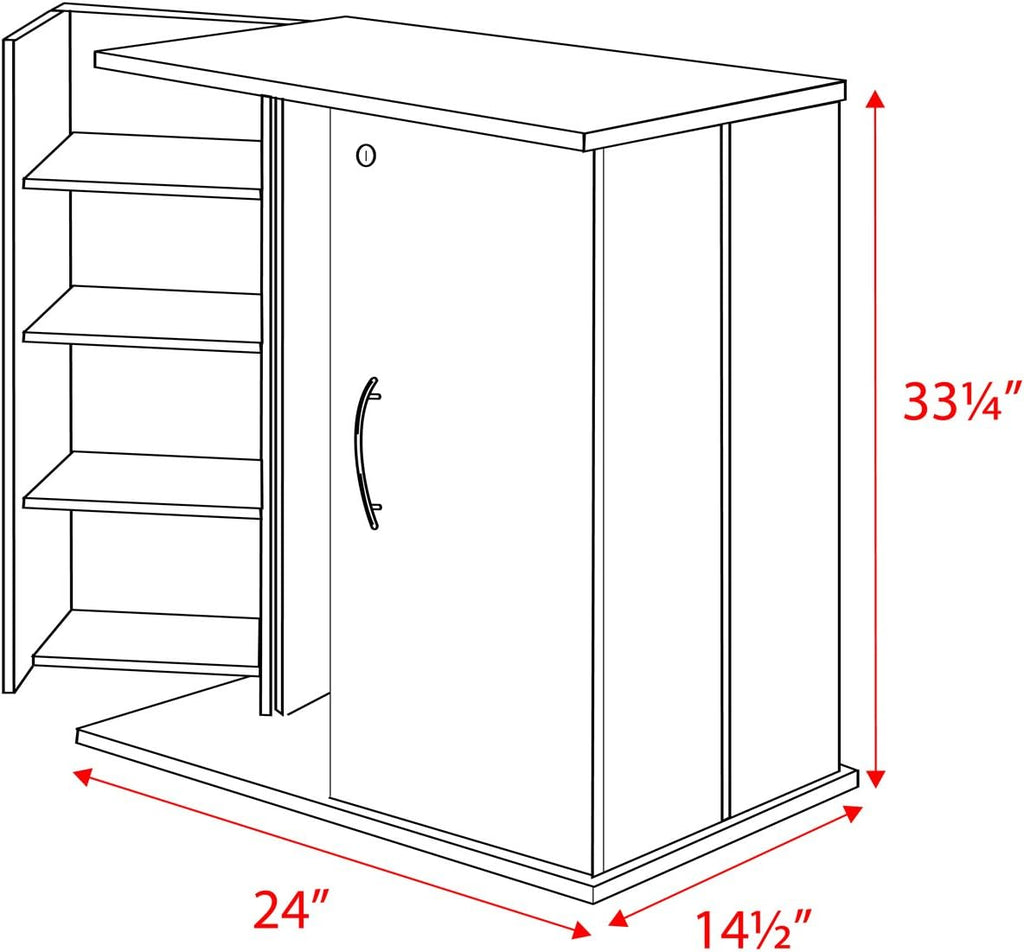 Locking Media Storage Cabinet, Black Q9785