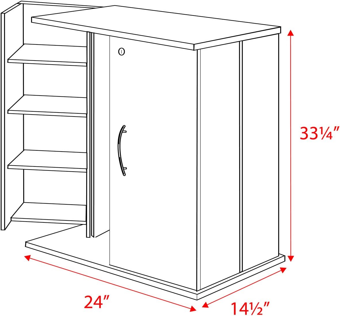 Locking Media Storage Cabinet, Black Q9785
