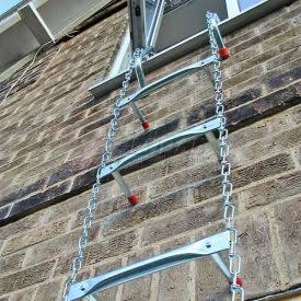 Portable Fire Escape Ladder 25 ft. for 18 in. Thick Wall E75193