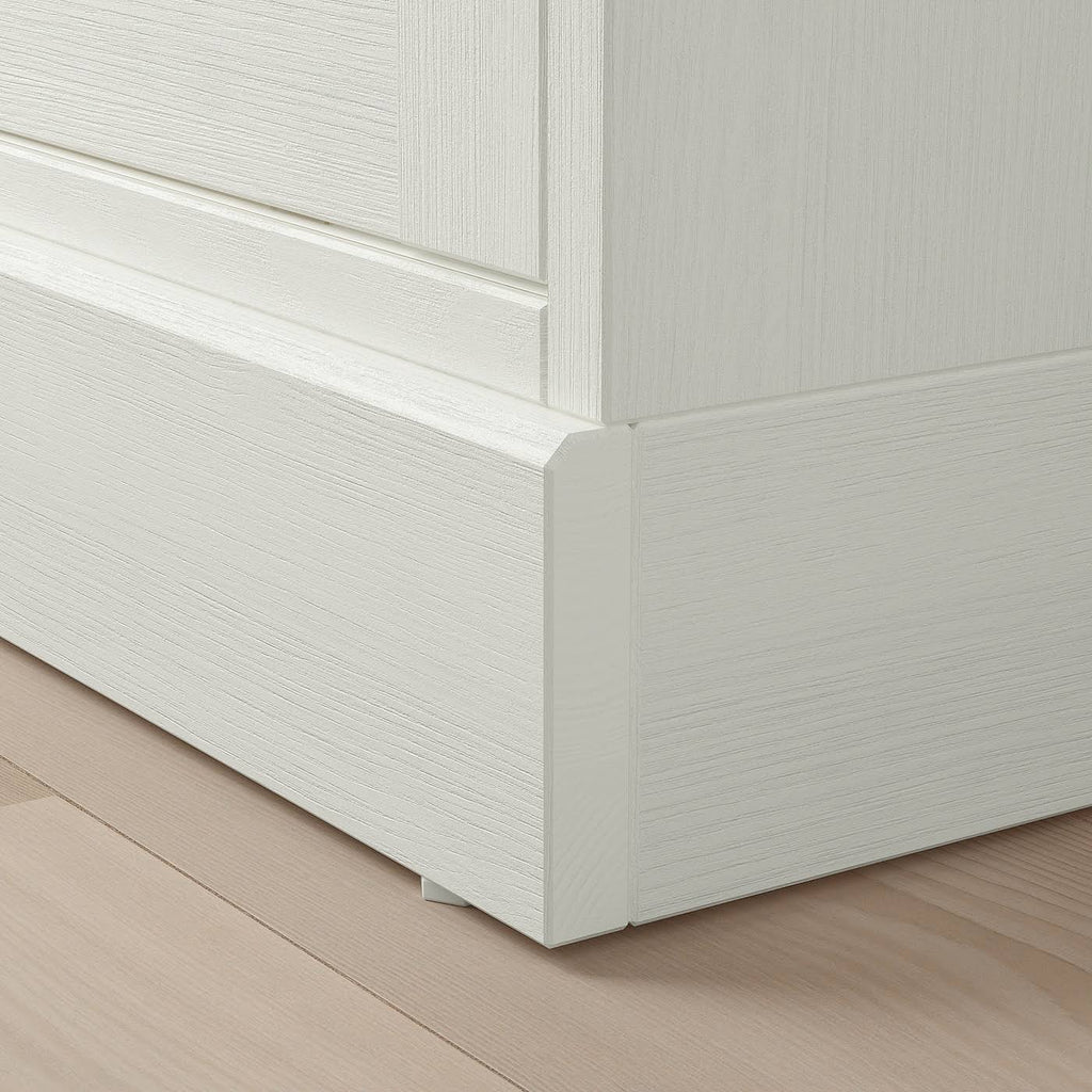 Glass-Door Cabinet with Base, White Clear Glass M982