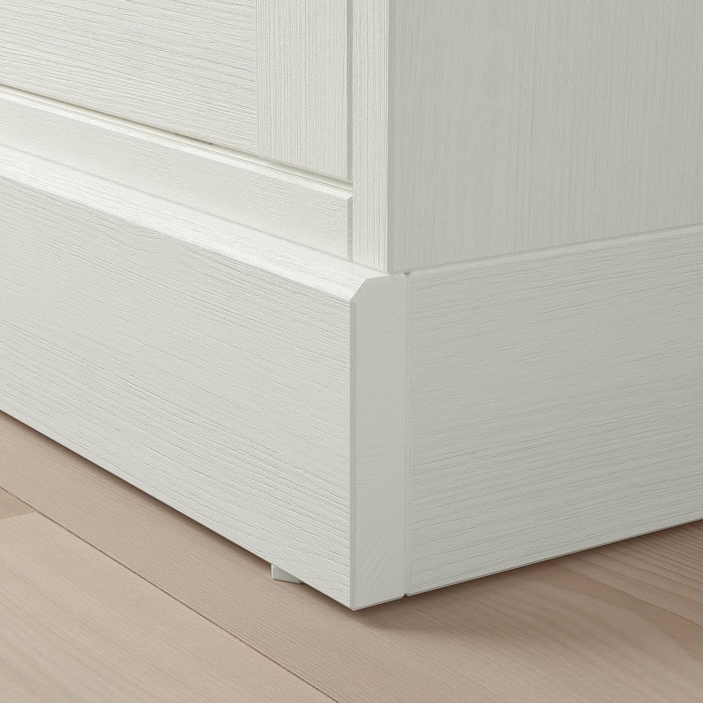 Glass-Door Cabinet with Base, White Clear Glass M982