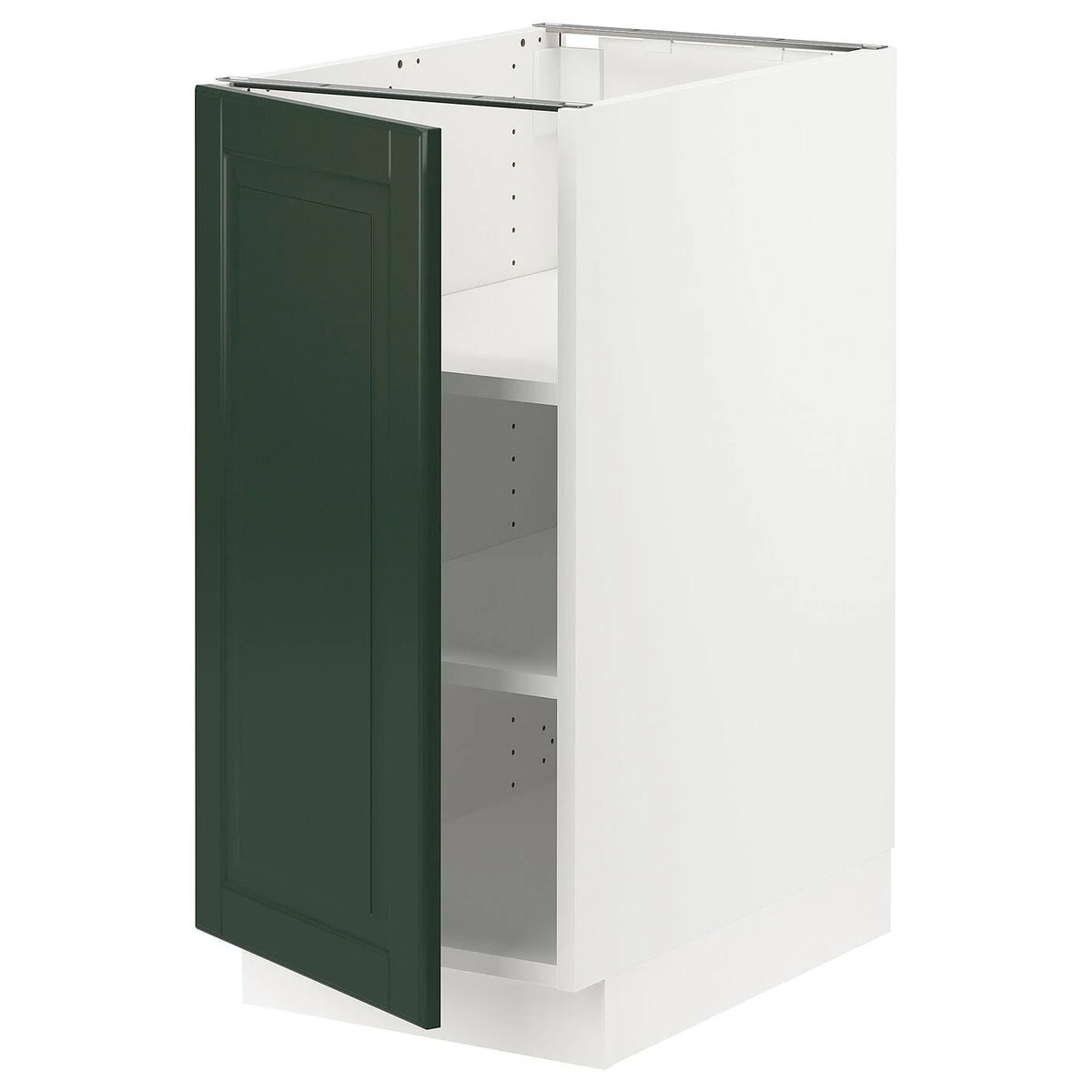 IKEA - SEKTION Base Cabinet with Shelves, white/Bodbyn Dark Green, 15x24x30 49383554