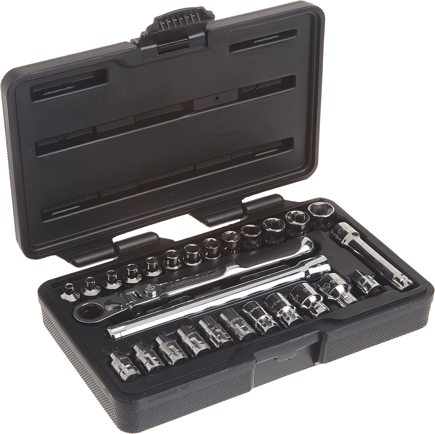 46 Pc. 1/4" & 3/8" Drive Pass-Thru Mechanics Tool Set, SAE/Metric P776