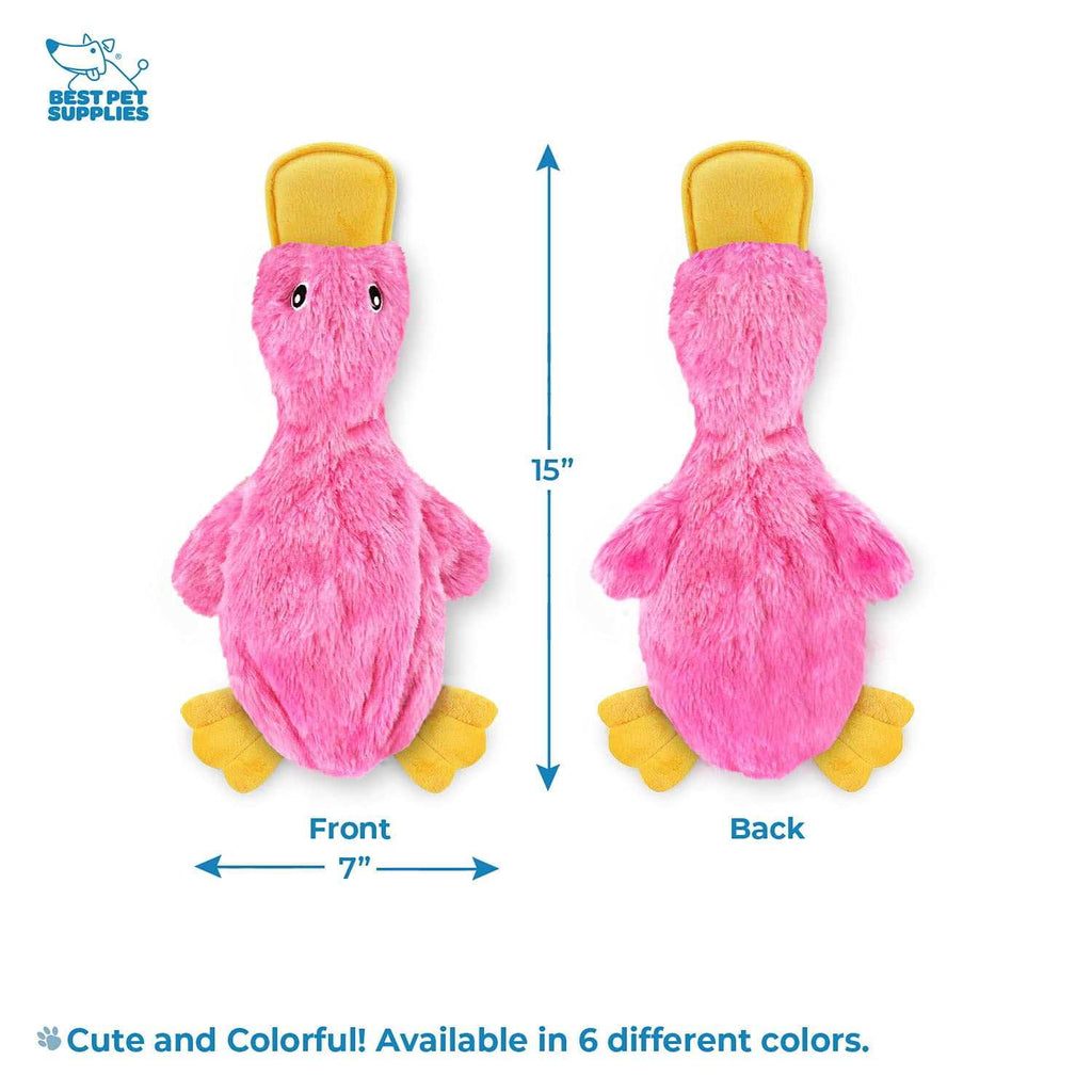 Crinkle Dog Toy for Small, Medium, and Large Breeds, No Stuffing Duck with Soft Squeaker Y115710