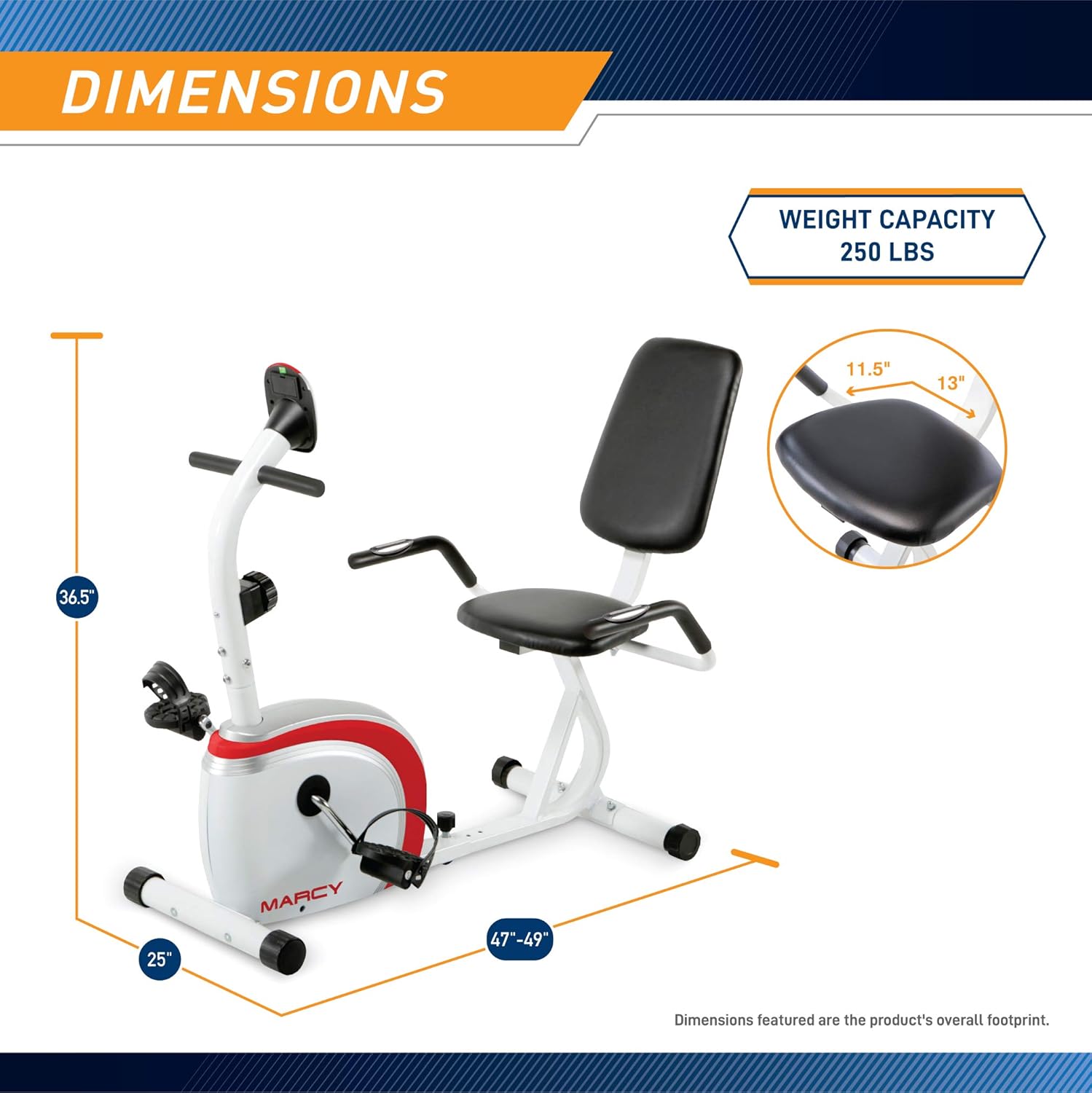 Recumbent Exercise Bike with Magnetic Resistance C966