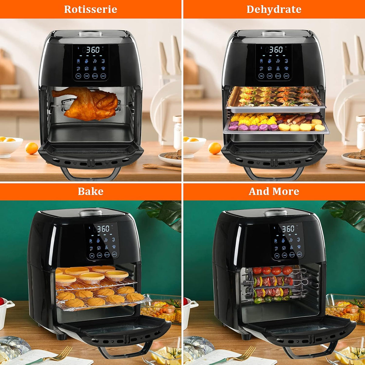 Air Fryer Oven with Rotisserie, 12.7-Quart, 1700W, Digital Touchscreen L5813
