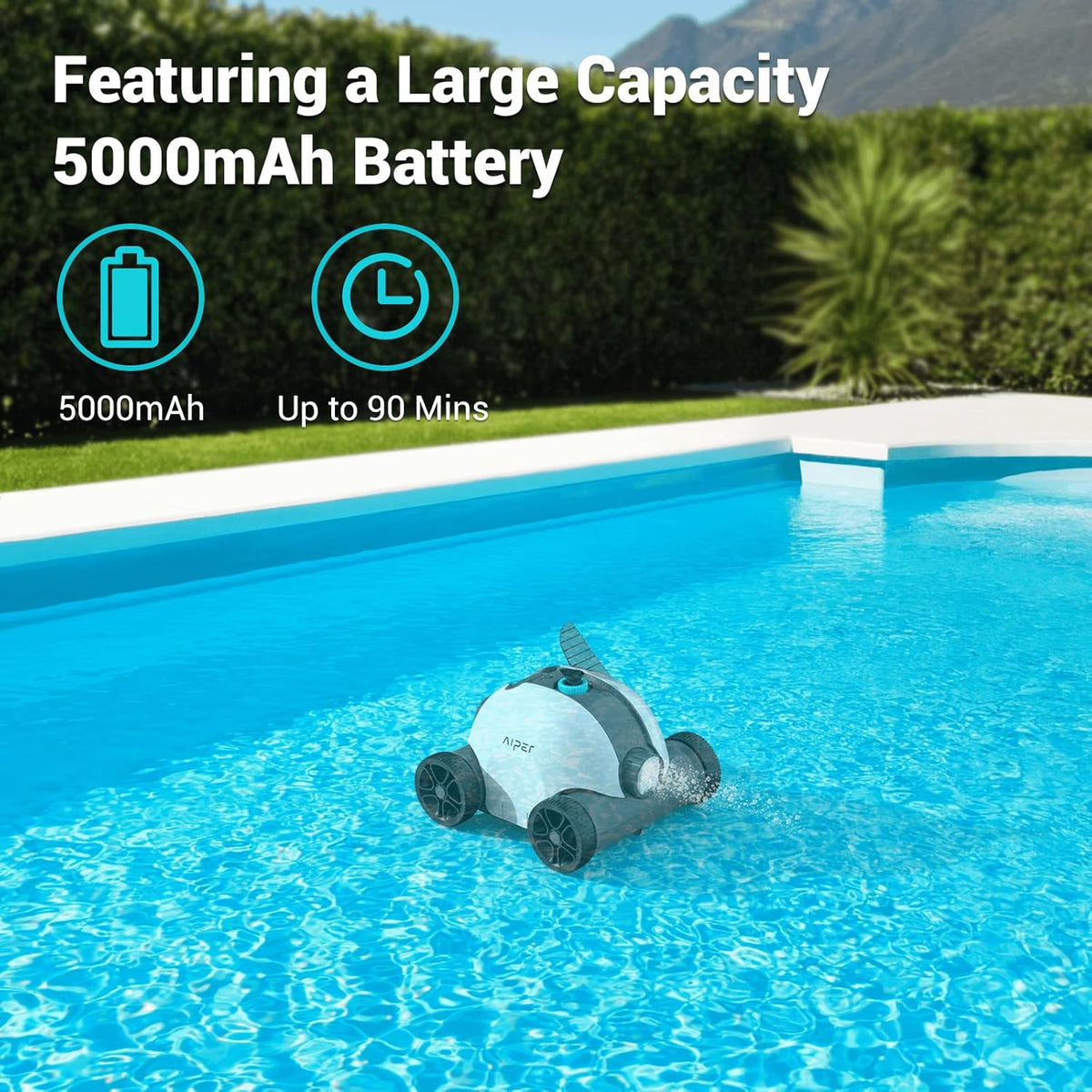 Cordless Robotic Pool Cleaner with Dual-Drive Motors for Above and In-Ground Pools L75252