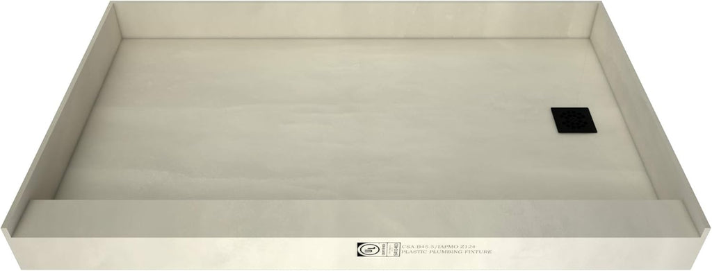 Trench Shower Pan, 60" W x 36" D, Brushed Nickel P995344