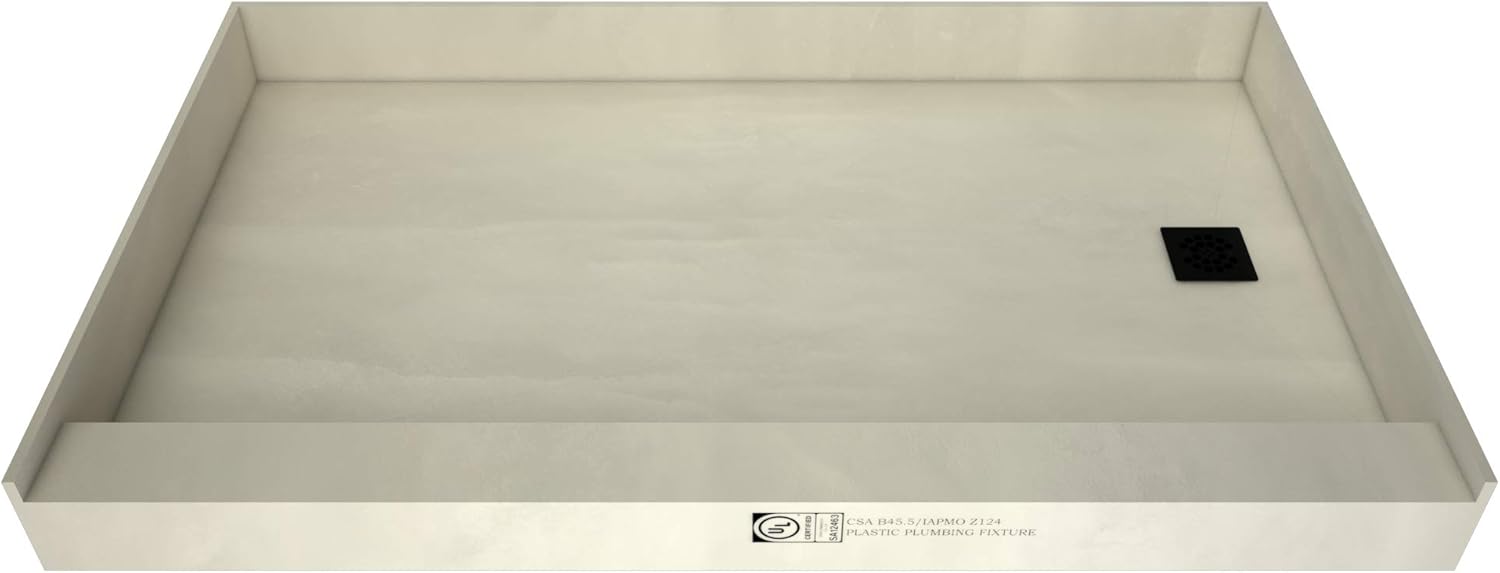 Trench Shower Pan, 60" W x 36" D, Brushed Nickel P995344