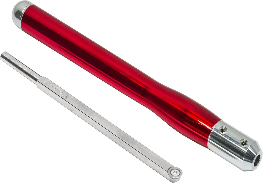 Simple Woodturning Tools Carbide Wood Hollowing Tool Mid Size with 12" Solid Aluminum Interchangeable Handle (Brilliant Red Handle), USA Made