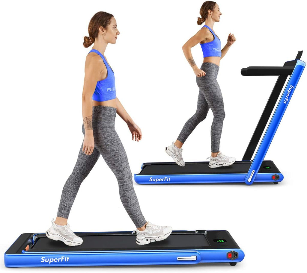 2 in 1 Folding Treadmill with Bluetooth Speaker and LED Display Y98599