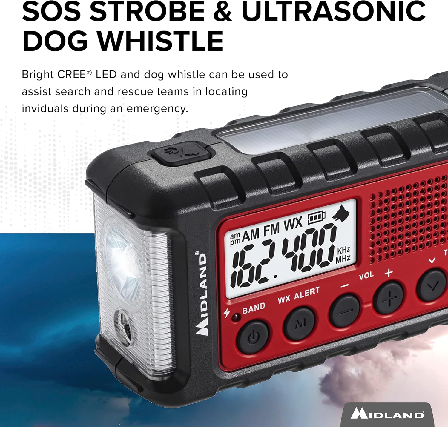 Emergency Crank Weather AM/FM Radio with Flashlight and NOAA Alert, 2-Pack S251673
