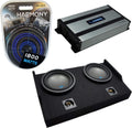 Alpine S-W10D2 Compatible with Ford F150 Super Cab 2015-2021 Bundled with HA-A800.1 Mono 1600W Amp & FTB2X10-15EXTCAB Dual 10" Sub Box