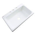 Solidcast 548300 Wilmington 33x22 L x 22x22 W Drop-In Kitchen Sink Finish: White, Faucet Drillings: 3 Hole
