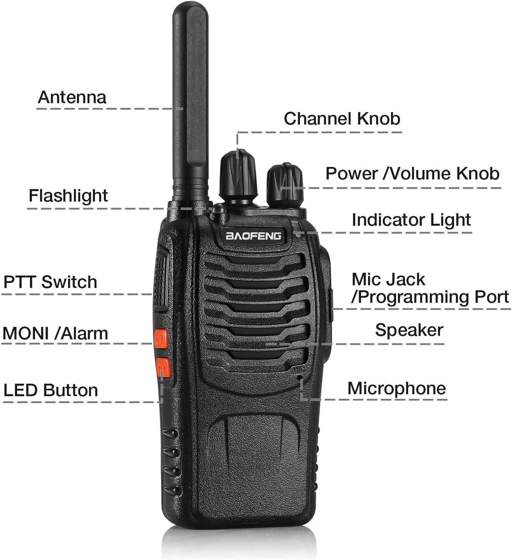 Walkie Talkies for Adults, License-Free Two Way Radios with Hands Free VOX, Rechargeable 4 Pack F6232