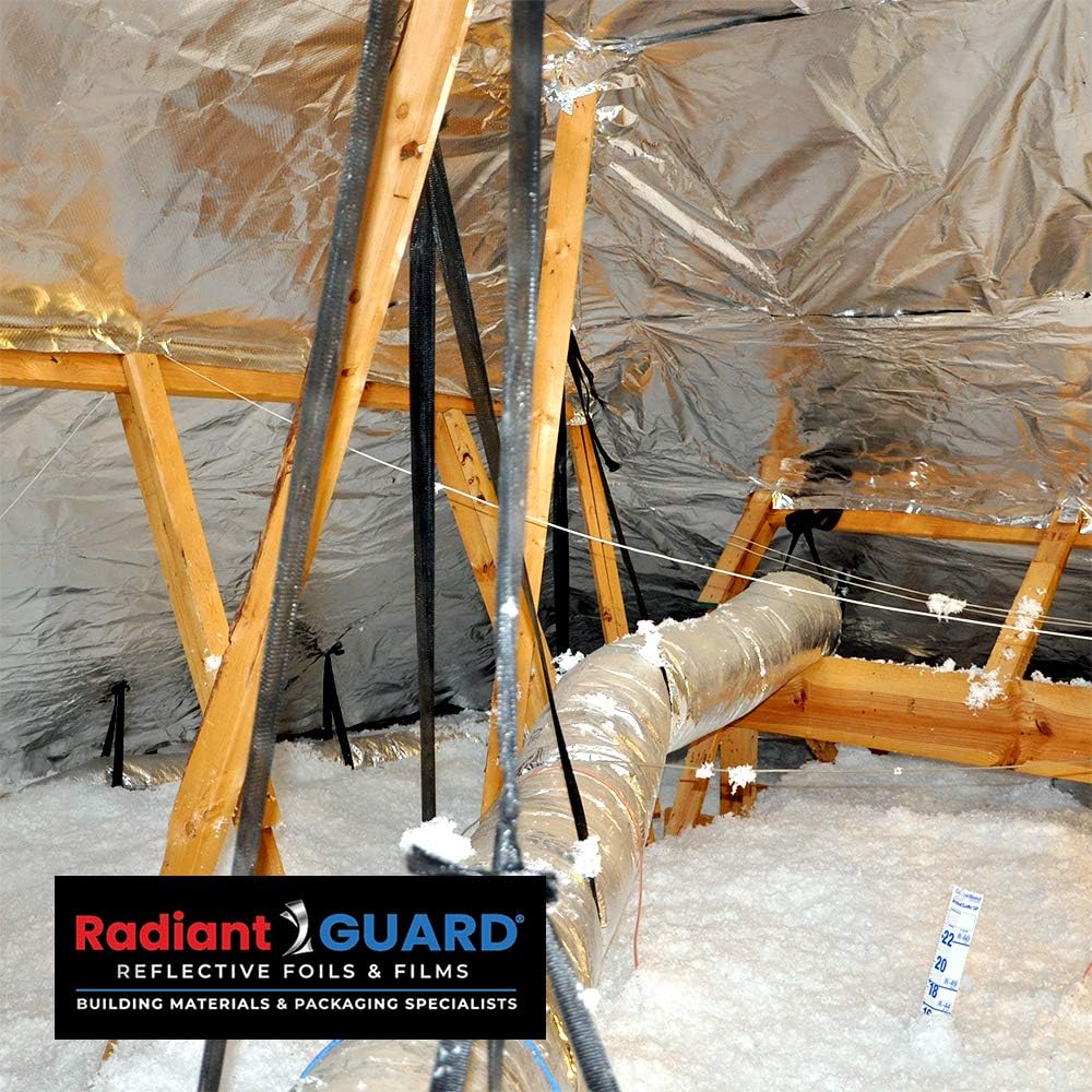 Radiant Barrier Metalized Industrial Grade 500 sq ft Roll, 48-inch by 125-feet, Reflective Perforated Attic Foil M225959