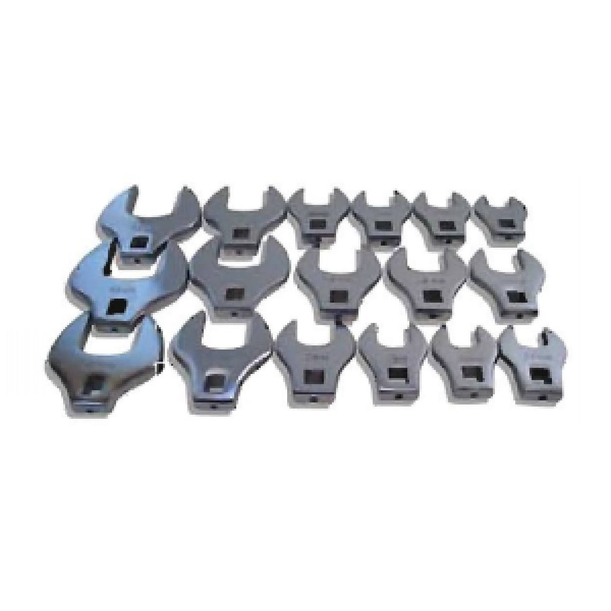 V8 Tools 7917 17-Piece 1/2 in. Drive Metric Jumbo Crowfoot Wrench Set