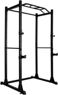 Power Rack Power Cage Workout Station Home Gym for Weightlifting Bodybuilding and Strength Training (1200lb Capacity with 2 Extra J-Hooks)
