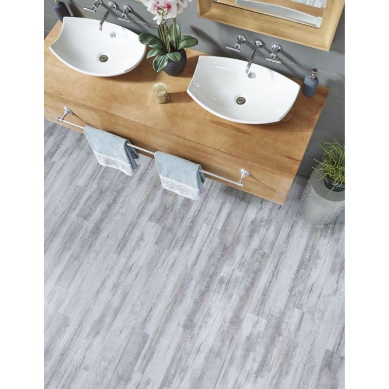 Luxury Vinyl Plank Flooring in White Cap A871