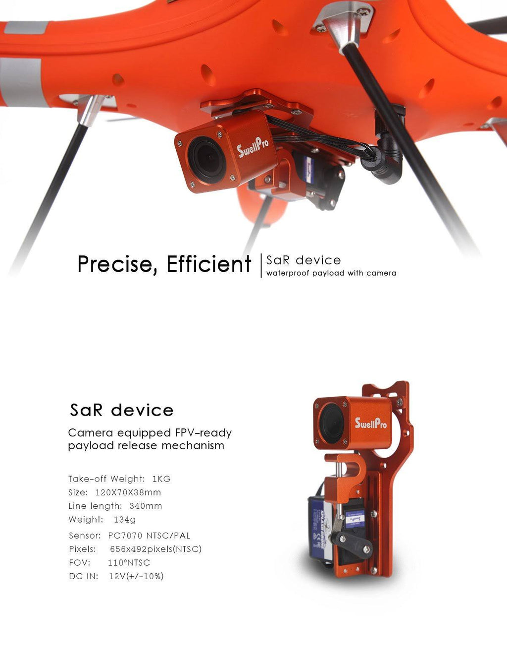 Waterproof HD FPV Drone with Payload Release T7303