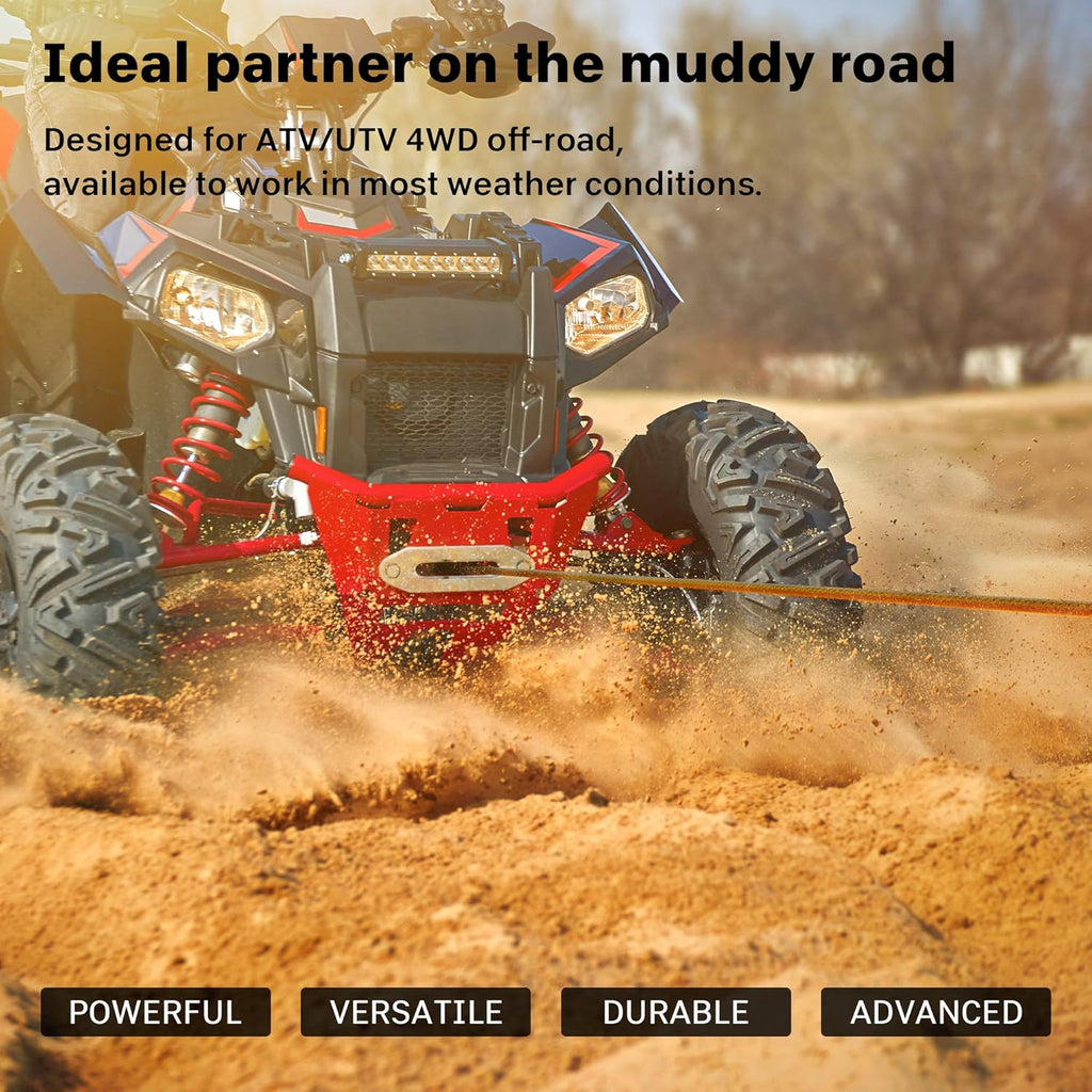 12V 4500LBS Synthetic Rope Winch Kit for ATV UTV Off Road Trailer with Wireless Remote M81493