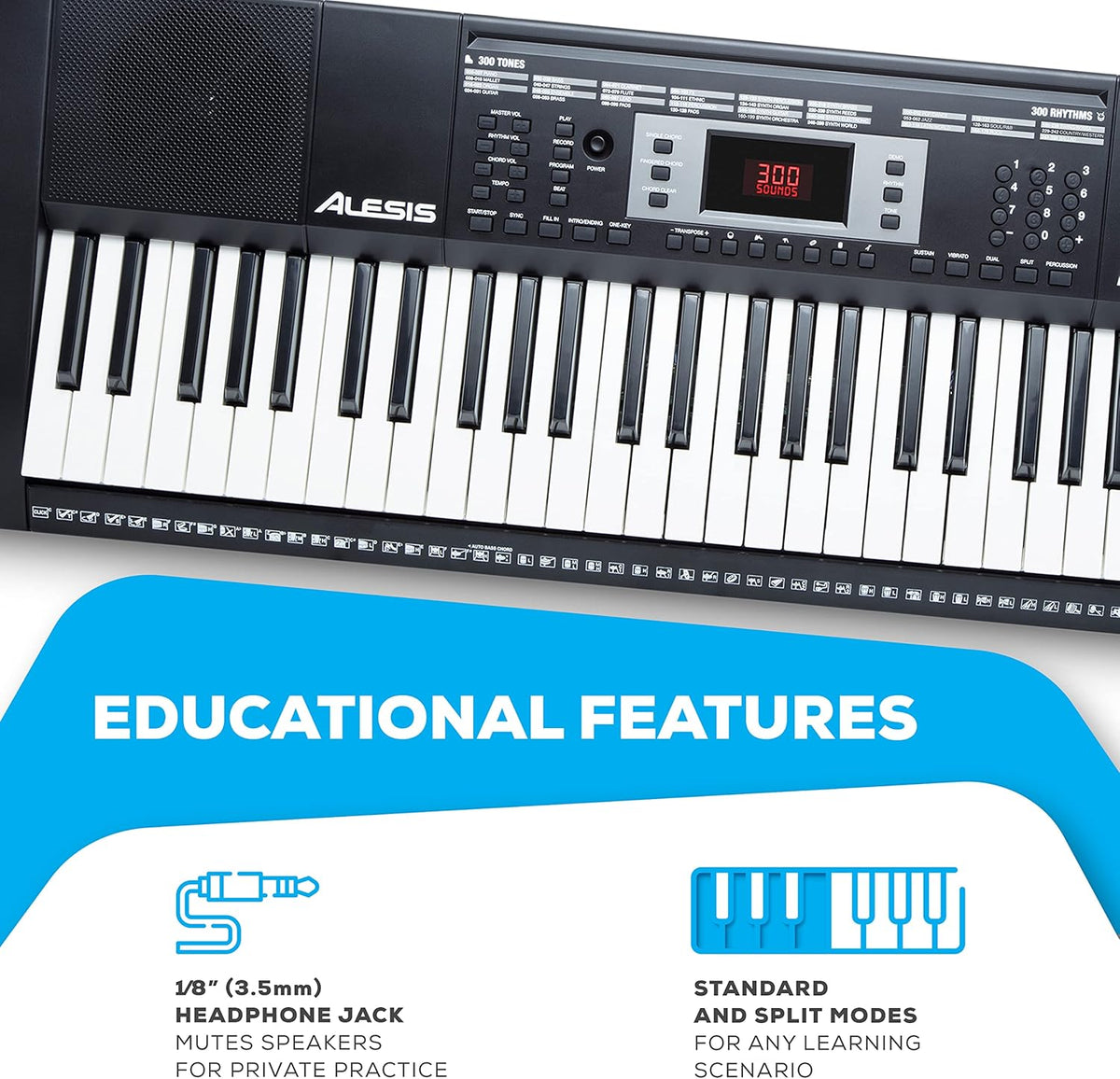 61 Key Digital Piano Keyboard with Speakers, Stand, Bench, Headphones and Microphone R85688