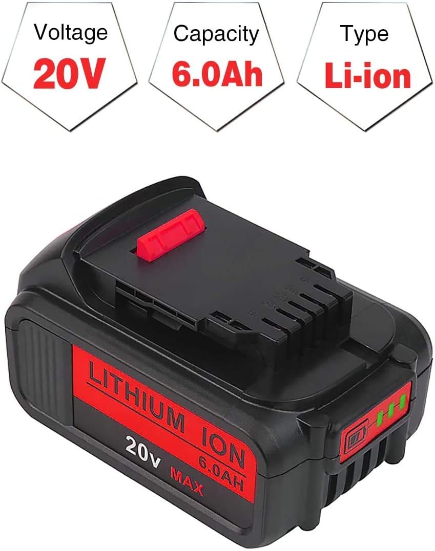 6.0Ah 20V Lithium Battery Replacement for DeWalt 20V MAX XR Series S46534