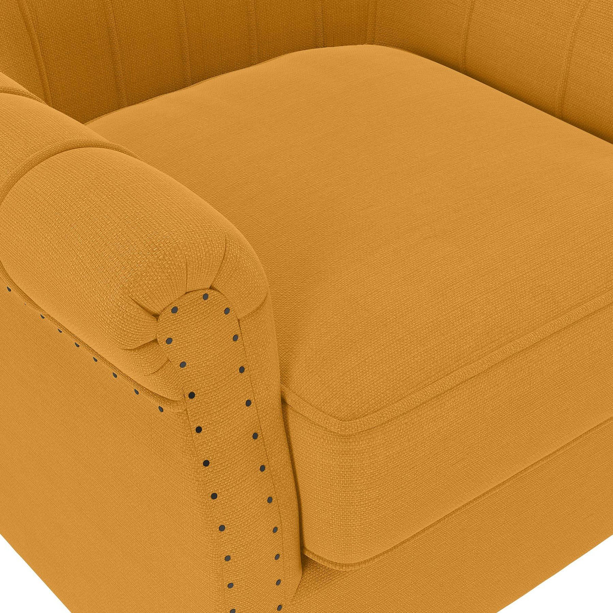 Tailored Armchair Mustard Yellow Linen K3611