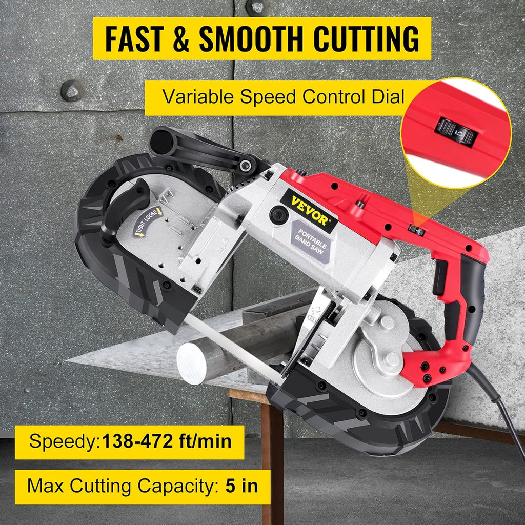 Portable Band Saw, 5 Inch Cutting Capacity, Variable Speed Cordless N686951