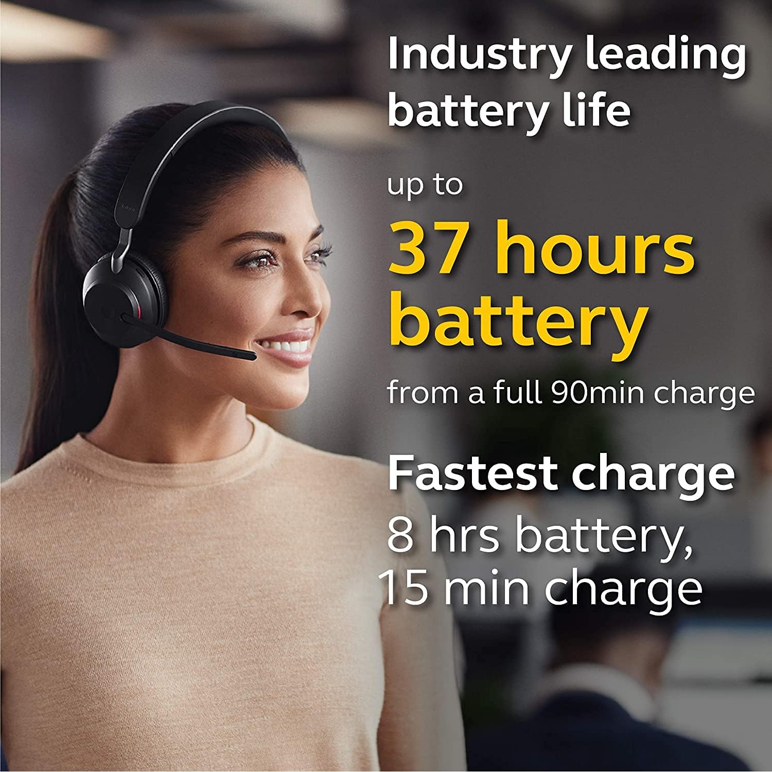 Wireless Bluetooth Headset with Noise Cancelling, 37-Hour Battery R467