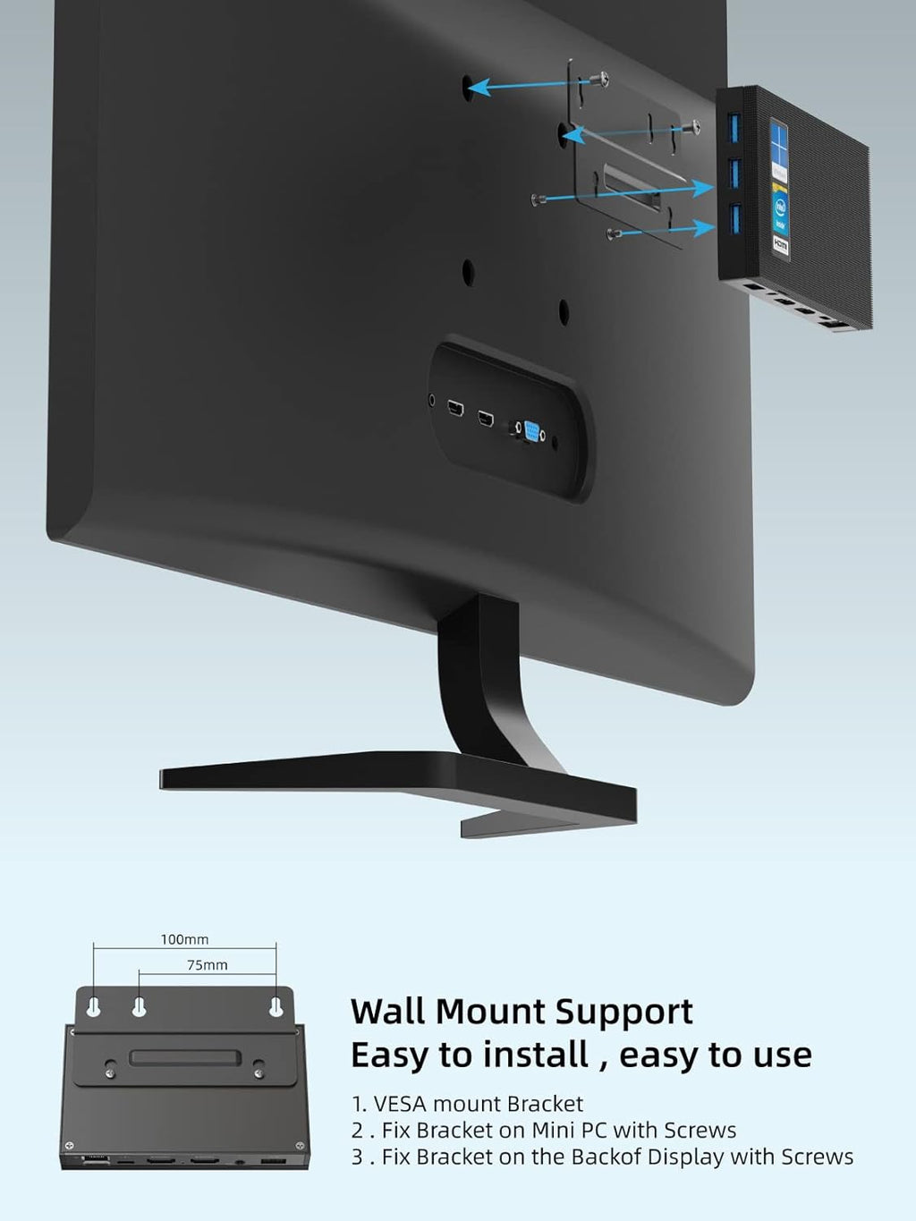 Fanless Mini PC Windows 11 Pro 8GB 512GB 4K Dual HDMI I316783
