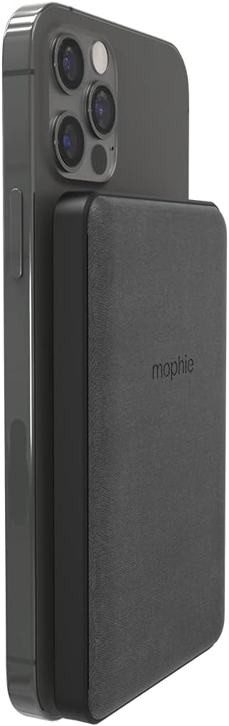 mophie snap+ Juice Pack Mini - Magnetic and Portable Wireless Charger containing a 5,000mAh Internal Battery. - Black & snap Adapter - Add Magnetic snap Compatibility to Any Smartphone Pack of 2