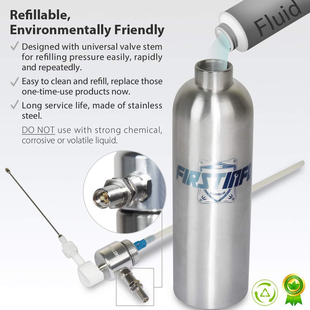 Refillable Aerosol Sprayer Can, Dual Purpose Nozzle for Stream & Mist, Pack of 2 B654825