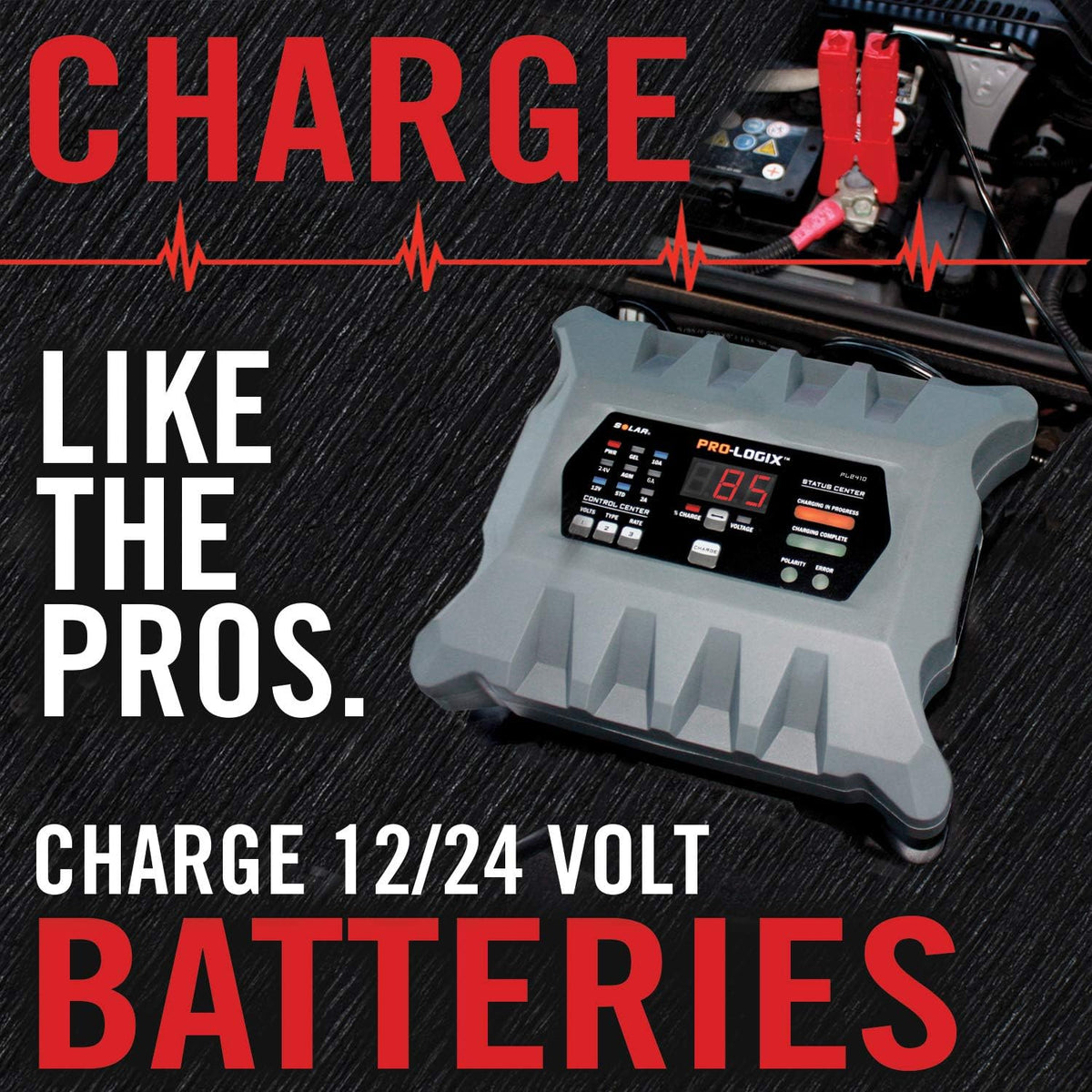 10-Amp Fully-Automatic Smart Charger, 12V and 24V Battery Maintainer N5679