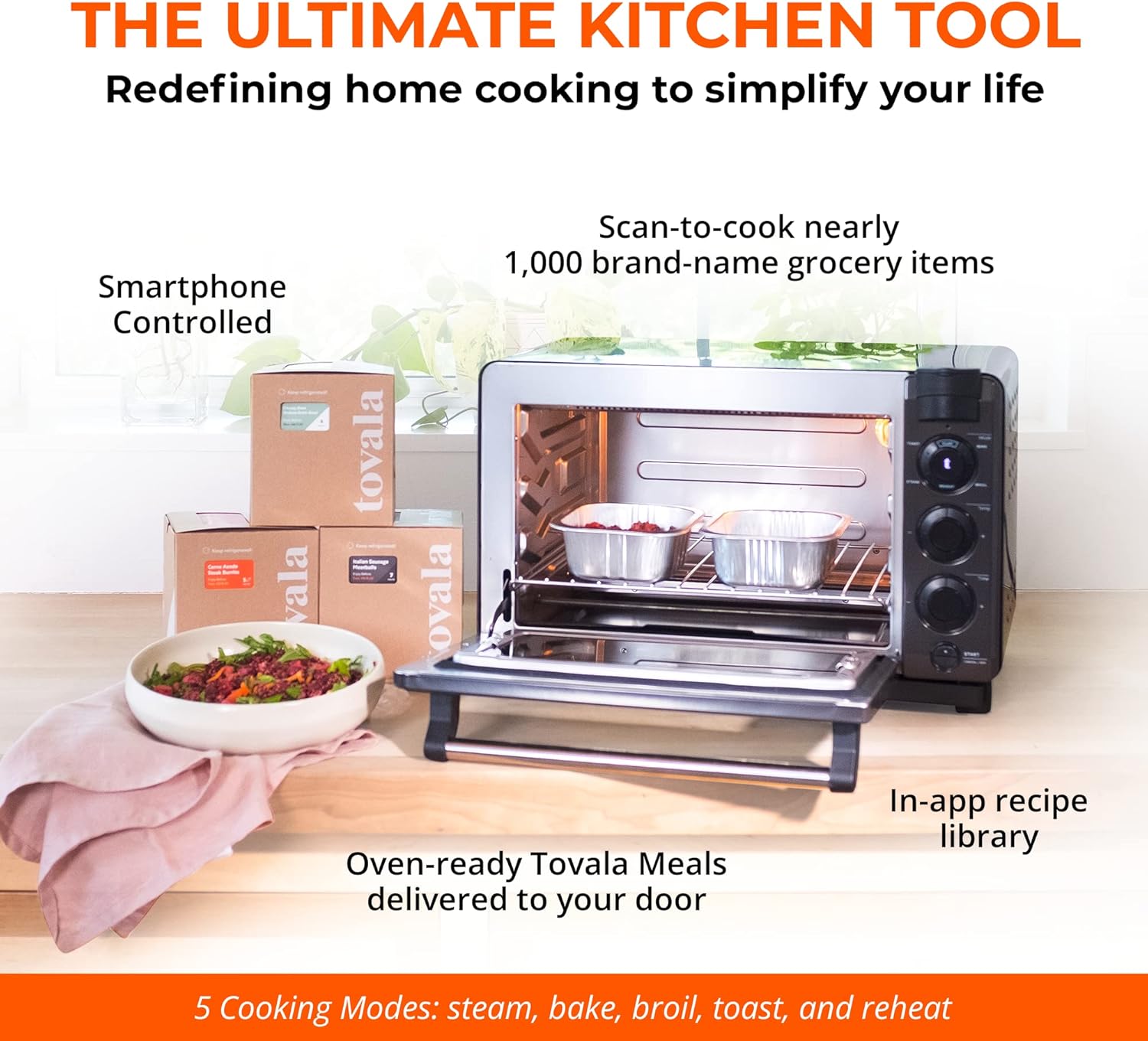 Smart Steam Countertop Oven with WiFi and 5 Cooking Modes X133280