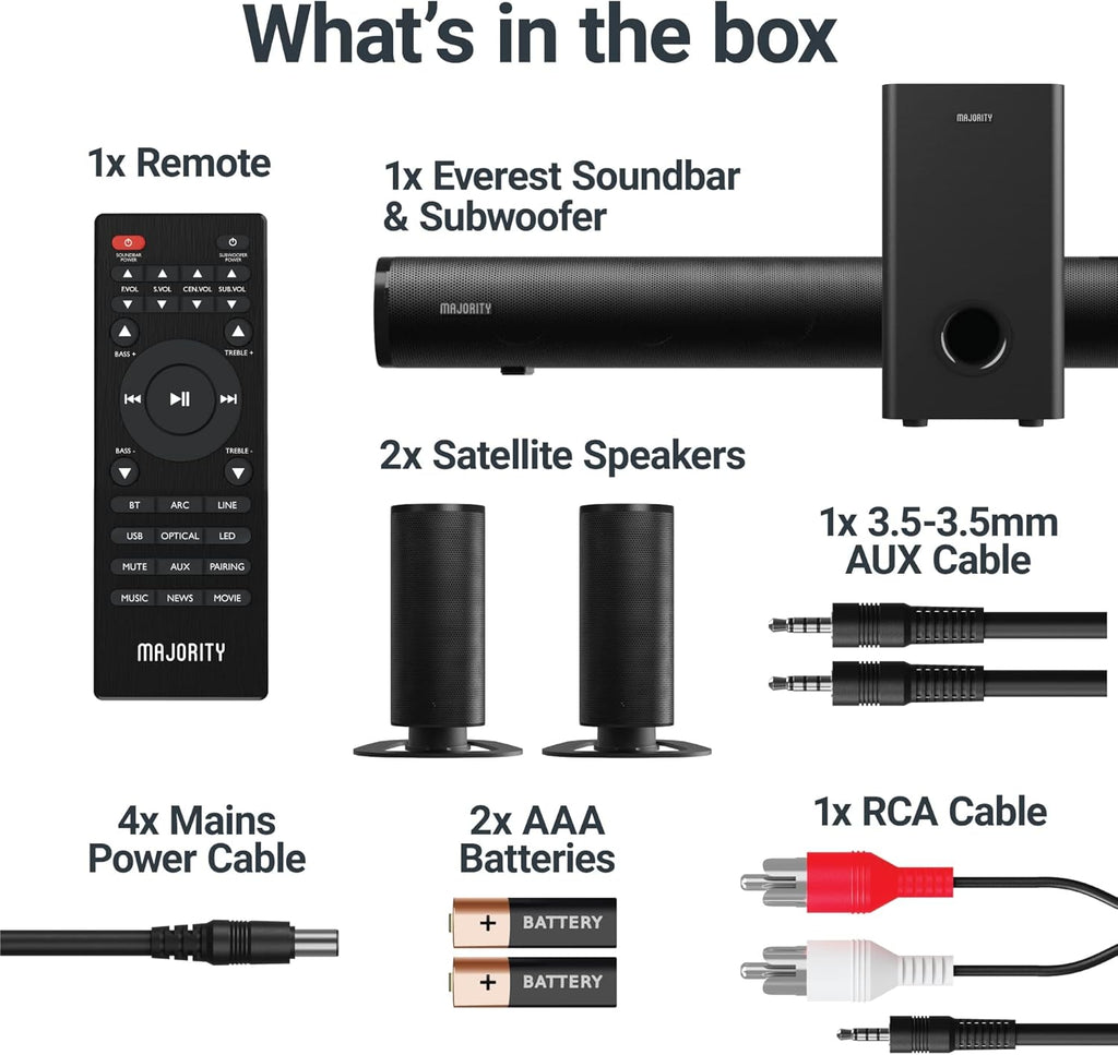 5.1 Dolby Audio Surround Sound System with Soundbar and Wireless Subwoofer K891